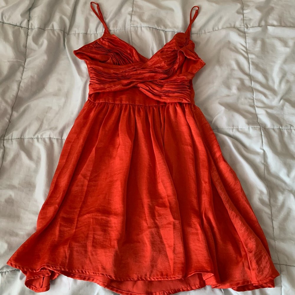 Forever 21 Orange Satin Dress
